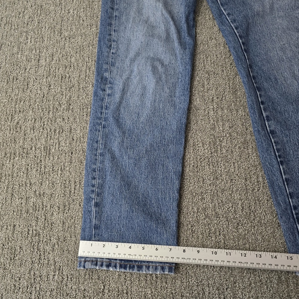 Zara Z1975 Womens 2 High Rise Straight Leg Cuffed Jeans Blue 100% Cotton - Picture 6 of 9